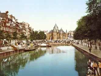 The New Market and Bourse, Amsterdam, Nederländerna pub.c. 1900
