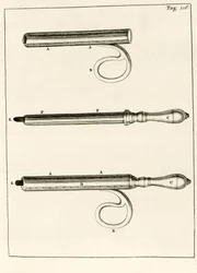 Ett sortiment av abscesssprutor, från praktiska övningar angående läkningsmetoden av Frederik Dekkers, 1694