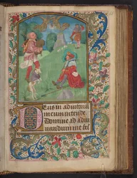 Annunciation to the Shepherds, Harley 2923, f.66r, c.1480 (vellum)