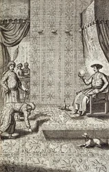 Kinesiska ambassadörer till en indisk härskare, från Kina Illustrerad av Athanasius Kircher (1601-80) 1667