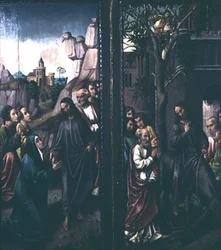 Kristus tar avsked från sin mor; Kristi intåg i Jerusalem, ca 1500
