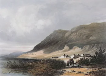 El-Mejdel (Magdala) graverad av Jean Jacottet (1806-c.1843);