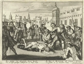 Avrättning av hertigen av Monmouth, 15 juli 1685 etsning.