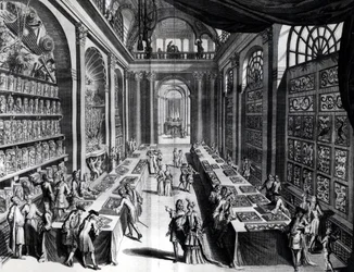Levin Vincents samling av kuriosa, illustration från Theatre de la Merveilles de la Nature, ca 1719