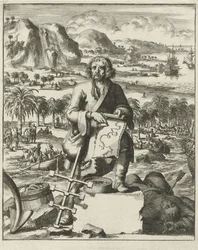 Louis Hennepin landstiger i Nordamerika, pub. 1688 (gravyr)