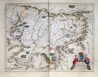 Karta över Transsylvanien, från en atlas, Amsterdam, 1657