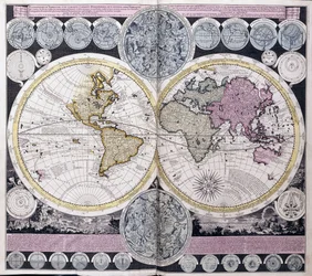Karta över världen, c.1717