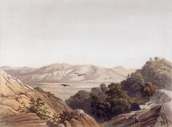 Mount Carmel, Israel, graverad av L. A Sabatier