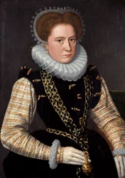 Porträtt av en dam i spansk kostym, c.1585