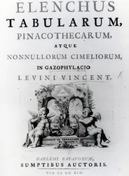Titelsida för lista över tabeller av Levine Vincent, publicerad 1719
