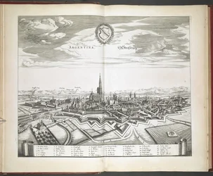 Utsikt över Strasbourg från "Staden i hela Obertyskland Illustriösa och lysande tavlor gamla och nya mest noggrant utarbetade"