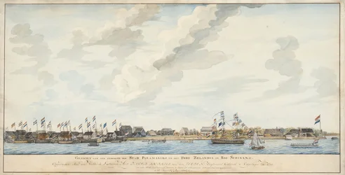 Utsikt över staden Paramaribo och Fort Zeelandia, 1772
