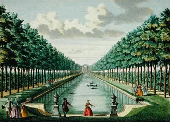 Utsikt över paviljongen och kanalen, från 