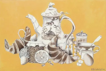 Frukost, 1993 (akryl på papper)
