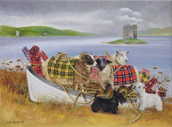 Får med Tartan, 1999 (akryl på duk)