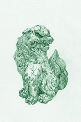 Grön Foo Dog-väktare