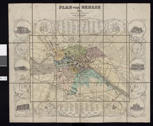 Karta ur Nationalbibliotekets kartsamling. Kartan gavs ut i Berlin (1841) och visar Berlin