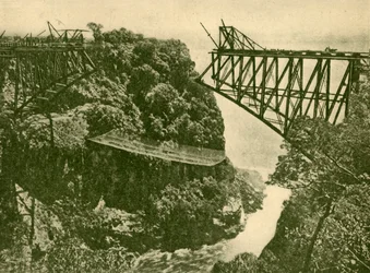 Bygger Zambesi järnvägsbron, c1930.