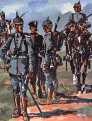 Tyska fältuniformer från 1914 (färg litho)