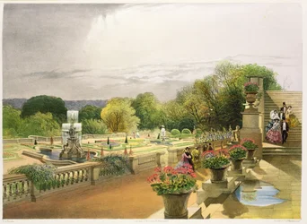 The Parterre, Harewood House nära Leeds, pub. av Thomas McLean
