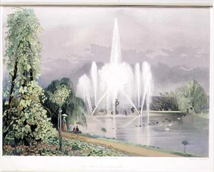 The River Horse Fountain, Enville, pub. av Thomas McLean (litho)