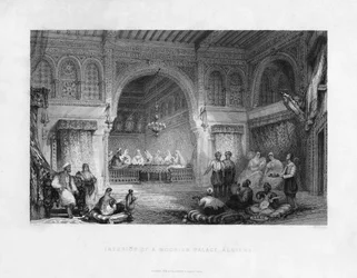 Interiör i ett moriskt palats, Alger, Algeriet, 1839