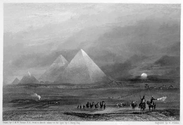 Pyramiderna, Giza, Egypten, 1800-talet