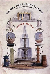Annons för "Thomas Dusenbury, Plumber, 269 Water Street"