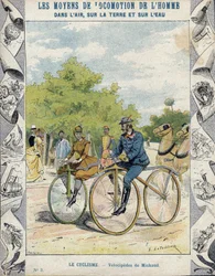 Pierre Michaux och Michaudine velocipedes - Från ett skyddande fodral för skolböcker, sent 1800-tal - velocipeds a pedal (les michaudines) av Pierre Michaux (1813-1883)