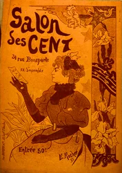 En kvinna som granskar en inbjudan, Salon des Cent