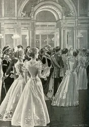 Statsreceptionen på Buckingham Palace: Prinsen och prinsessan av Wales entré, c1897
