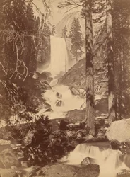 Pi-wy-ack (Diamanternas katarakt), Vernal Falls, Yosemite Valley, Kalifornien,1867 (foto)