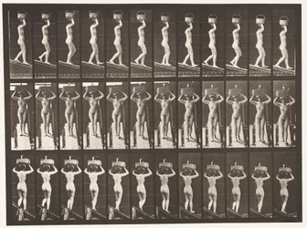 Tavla 124. Descending Incline, 20-lbs korg på huvudet, händerna höjda, 1872-1885