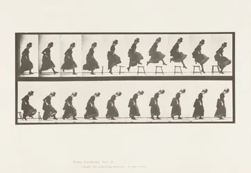 Plåt 156. Hoppning; Att springa rakt höjdhopp, 1885