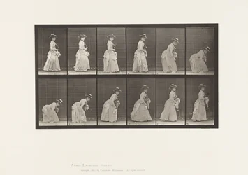 Tallrik 211. Böjande och lyftande handduk; Parasoll i vänster hand, 1885