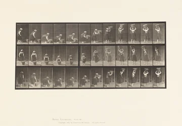 Tallrik 230. Lyftande 30 lb korg från mark till huvud, svarvning, 1885