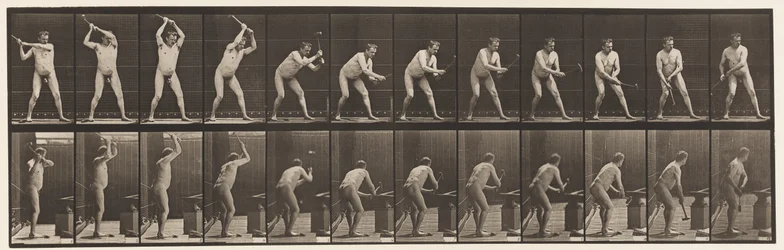 Plåt 376. Smed, hamra på städet, två händer, 1872-1885