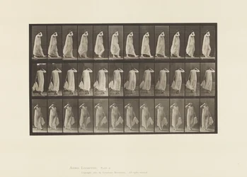 Skylt 37. Gå, klänning med vänster hand, höger hand vid ansiktet, 1872-1885