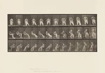 Tallrik 420.Toalett; Reser sig från stolen och tar på sig kläder, 1885