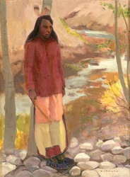 Studie av Umatilla Indian, Columbia River, 1897