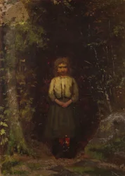 På sluttningen (recto); Girl in the Woods (verso)