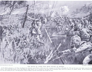 Lance Nak Bhau Savants död i Mazera vid Tigris december 1914