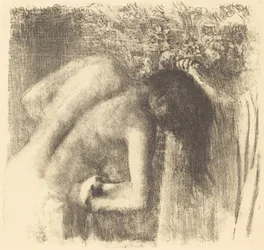 Efter badet lämnar badet Stor tallrik, ca. 1891.