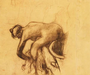 Efter badet, kvinna som torkar sig, 1890-talet