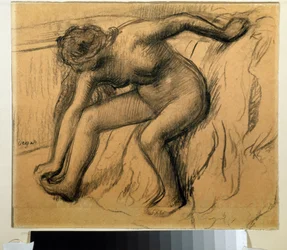 Efter badet. Teckning av Edgar Degas (1834-1917)