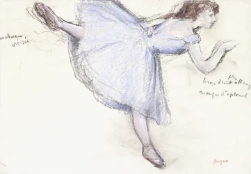 Arabesque-dansare i profilvy, 1885-90