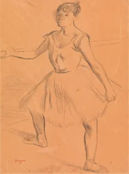 Ballerina står vid baren