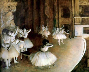 Balettrepetition på scenen, 1874