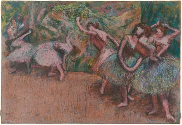 Balettscen, ca 1907 (pastell på grönaktigt genomskinligt kalkerpapper)