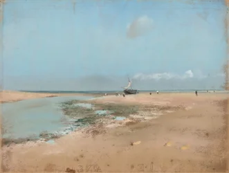 Strand vid lågvatten (flodens mynning)